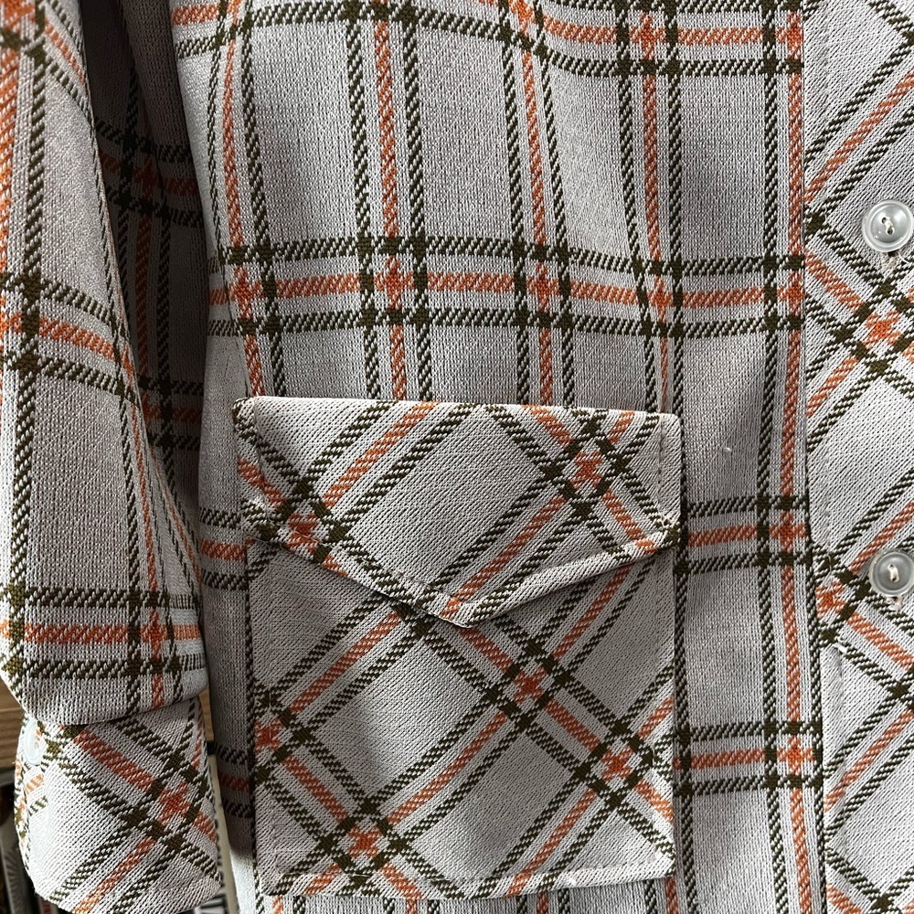 Golden girls leisure plaid granny layering vintage jacket top -L - Picture 6 of 7